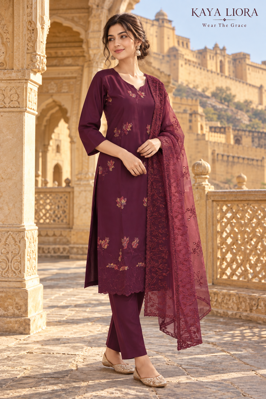 3 Piece Suite with Organza Dupatta Thumbnail 4