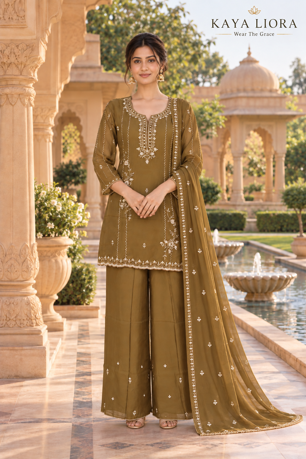 Kaya Liora Antique Olive – Olive Élégance - Luxury Suits