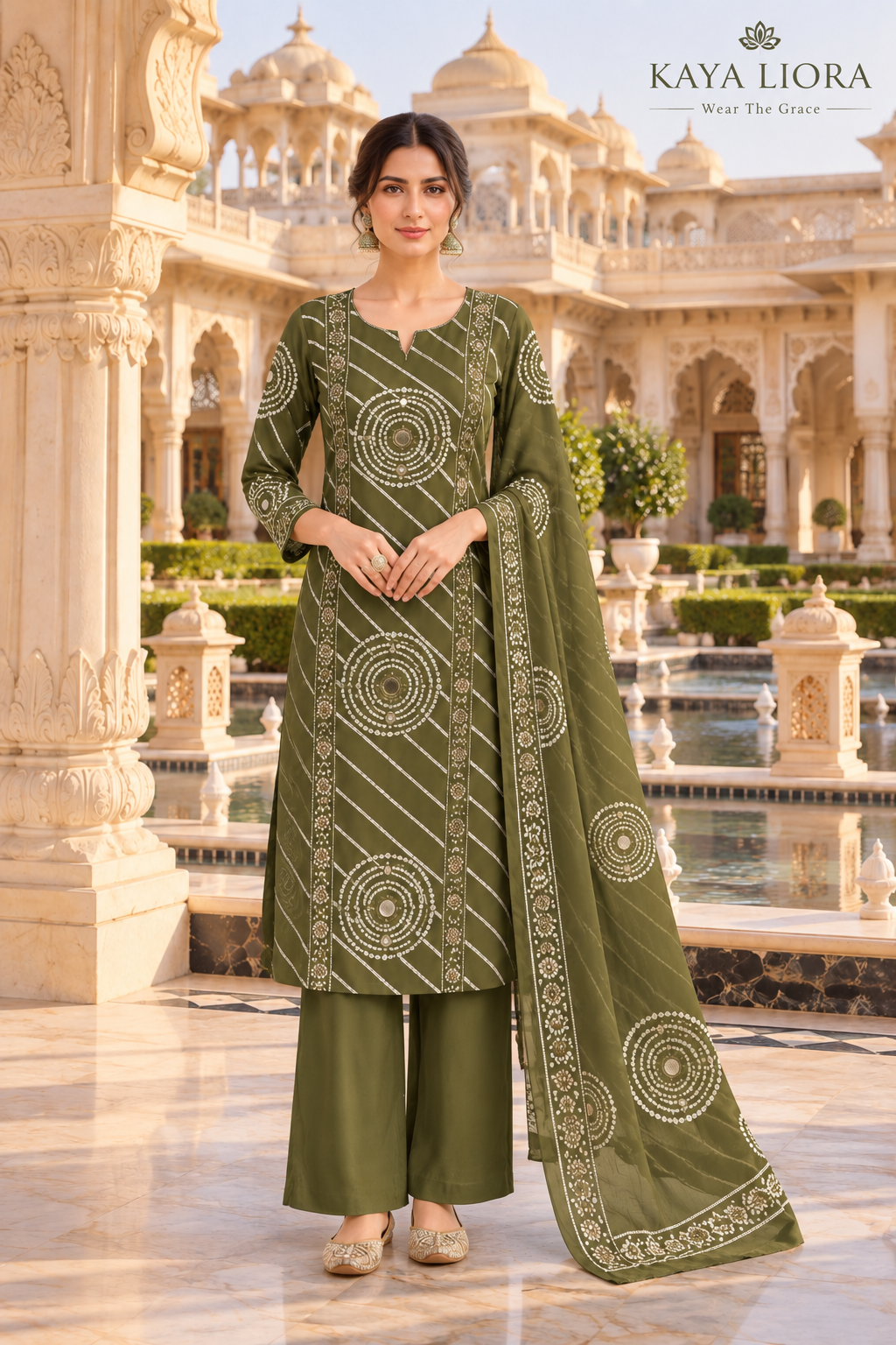 Moss Green – Olive Aura 3-Piece Suit