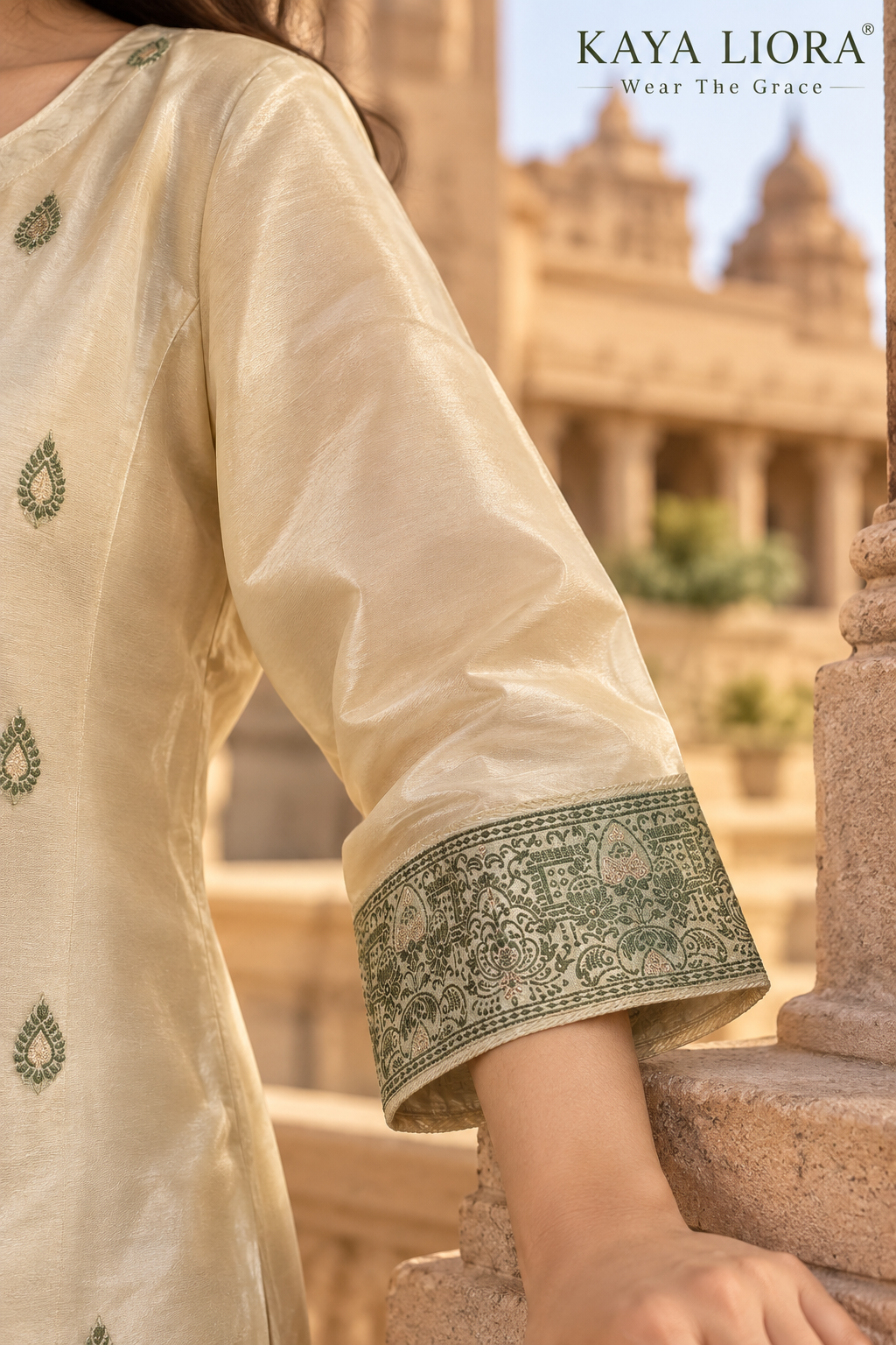 Sage Serenity – Élégance Sauge Sharara Suit Thumbnail 5