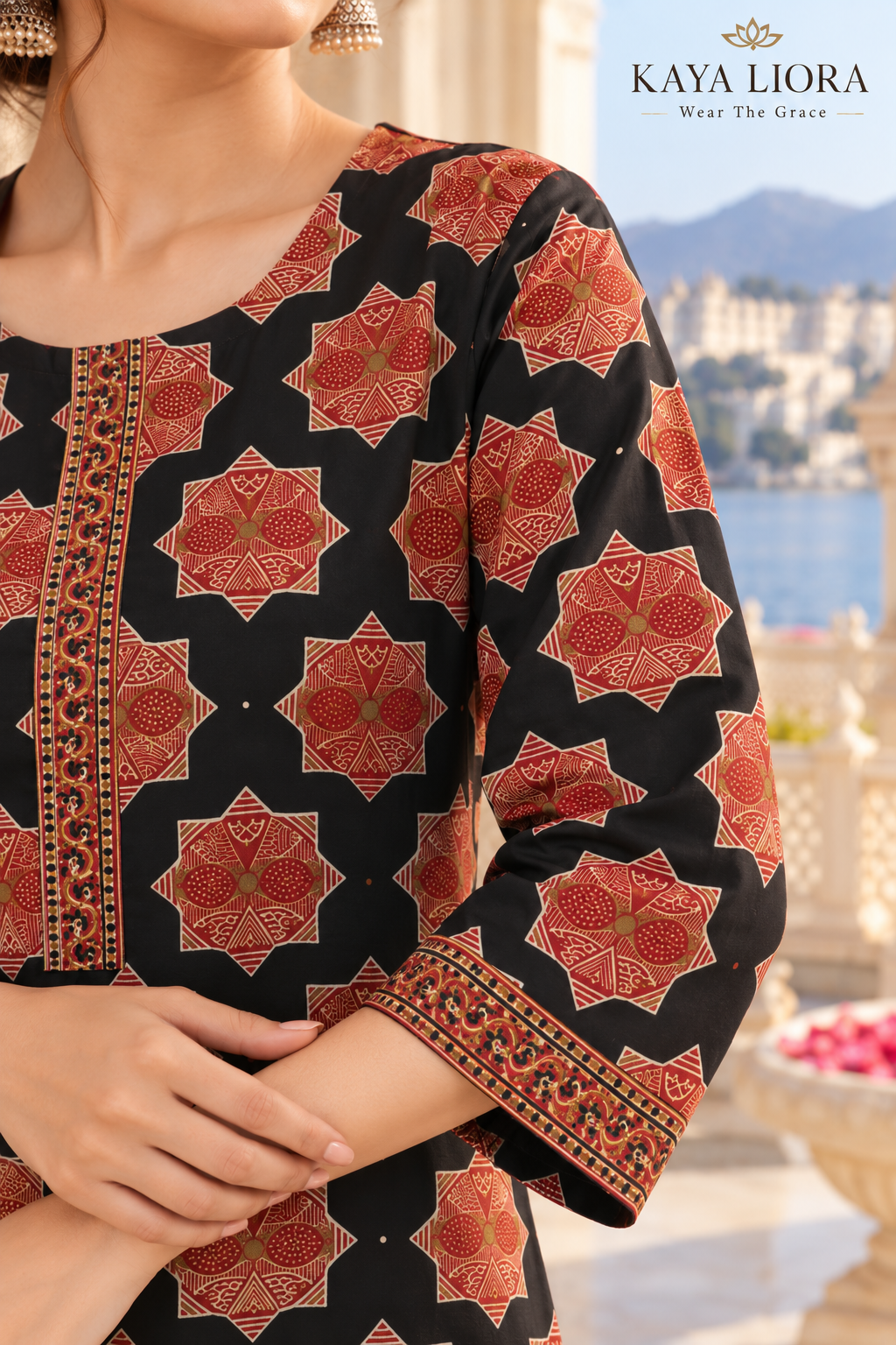 Crimson Motif – Noir Élégance 3-Piece Suit Set Thumbnail 7