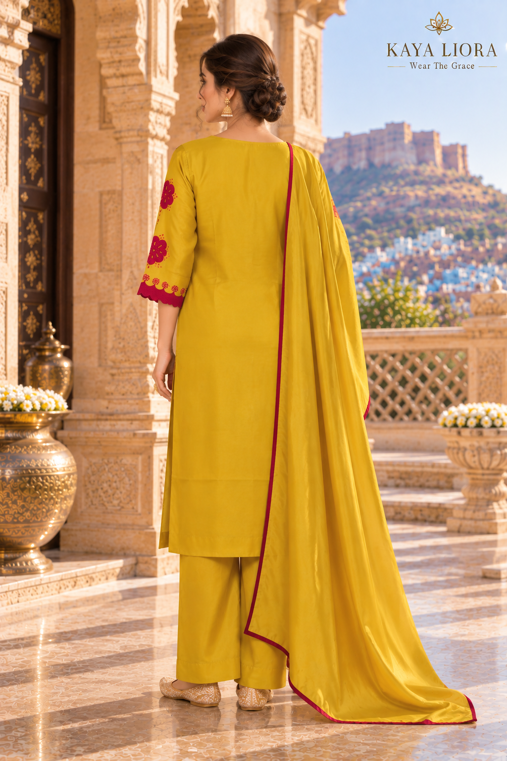 Mustard Muse – Marigold Elegance 3-Piece Suit Set Thumbnail 5