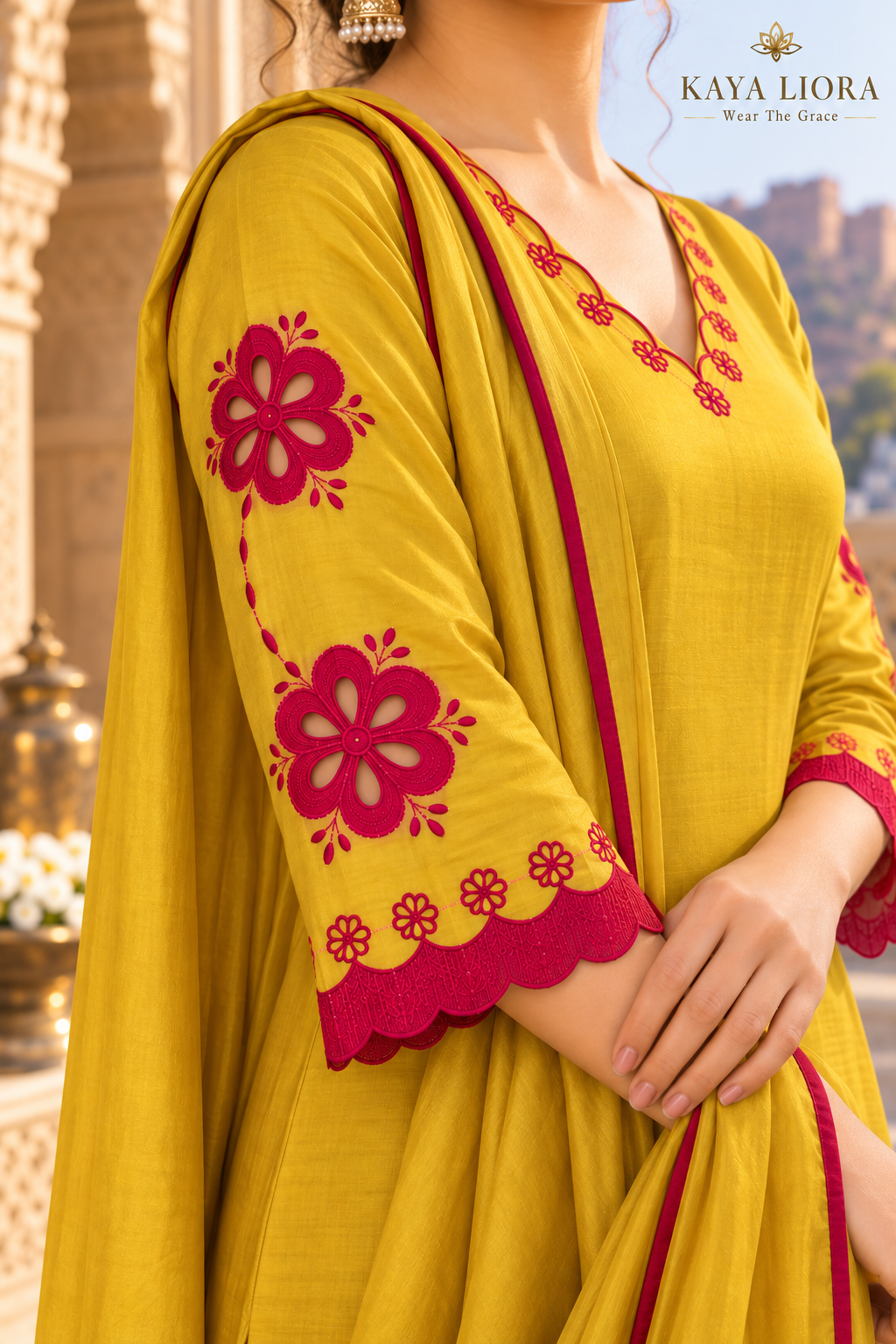 Mustard Muse – Marigold Elegance 3-Piece Suit Set Thumbnail 7