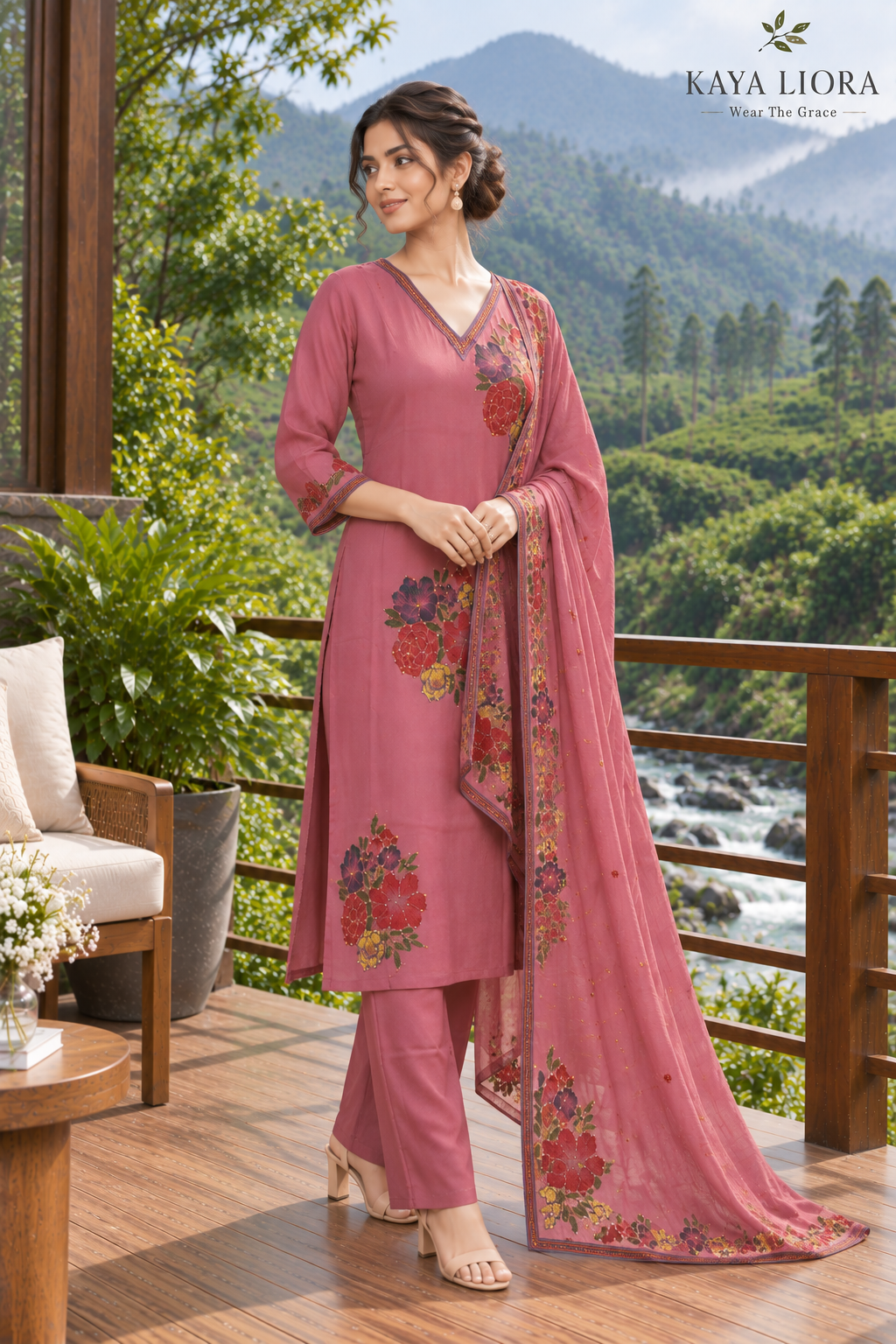 Onion Pink – Rosé Bloom 3-Piece Suit Set Thumbnail 4