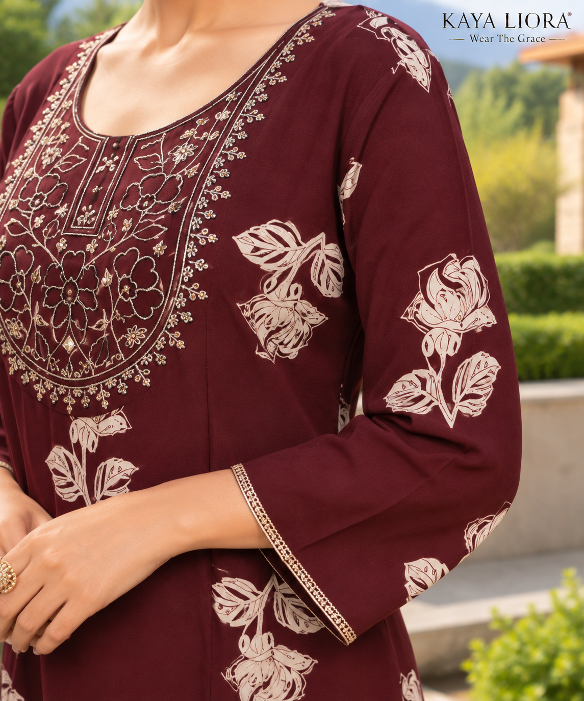 Bordeaux Wine – Rose Elegance 3-Piece Suit Thumbnail 6