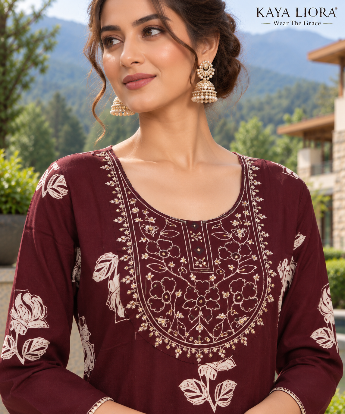 Bordeaux Wine – Rose Elegance 3-Piece Suit Thumbnail 7