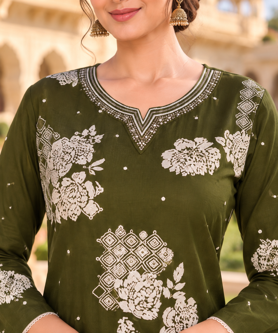 Deep Olive Green – Ivory Heritage Elegance 3-Piece Suit Thumbnail 6