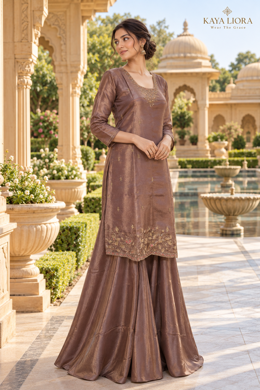 Mauve Royale – Graceful 3-Piece Sharara Suit Thumbnail 3