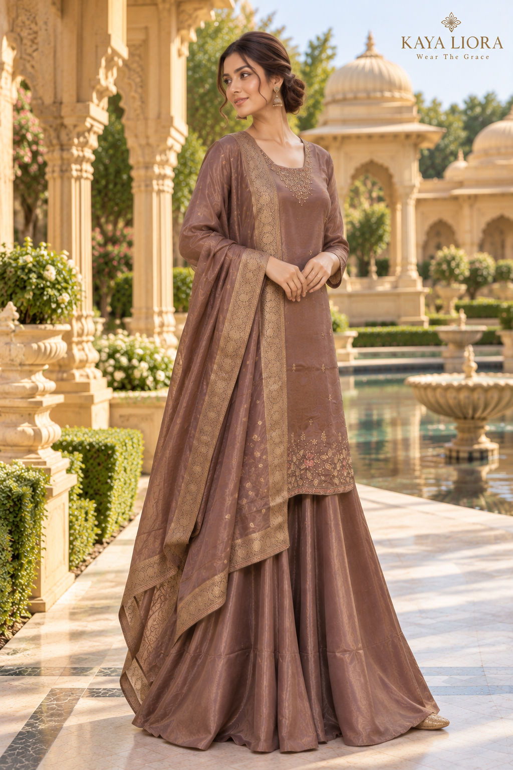 Mauve Royale – Graceful 3-Piece Sharara Suit Thumbnail 4