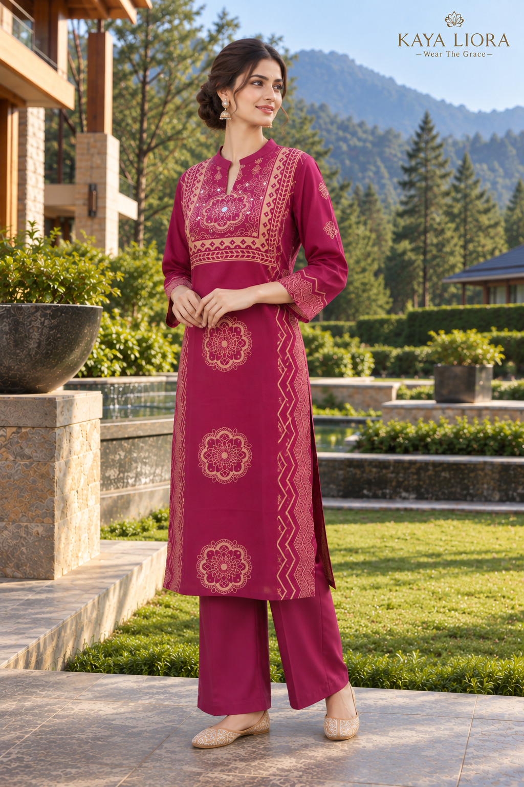 Purple Royale – 3-Piece Ethnic Suit Thumbnail 3