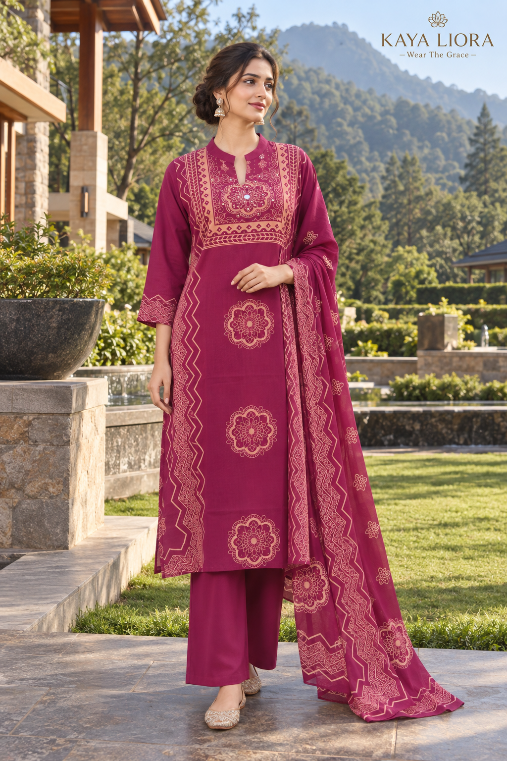 Purple Royale – 3-Piece Ethnic Suit Thumbnail 4